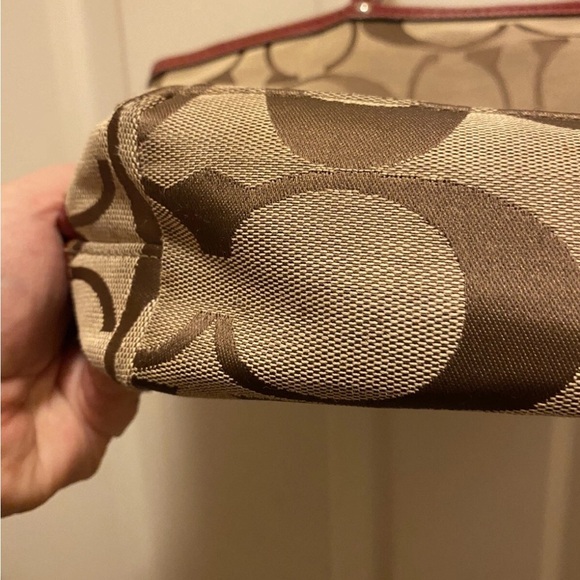Coach Red and Brown Signature Tote - Picture 13 of 16